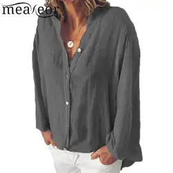 Женская мода с v-образным вырезом и длинным рукавом Повседневная зимняя однотонная однобортная рубашка