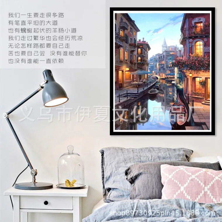 

DIY Digital Oil Painting Cross Border Hot Selling Foreign Trade Customizable Decorative Painting Pure Hand-Painted Architecture