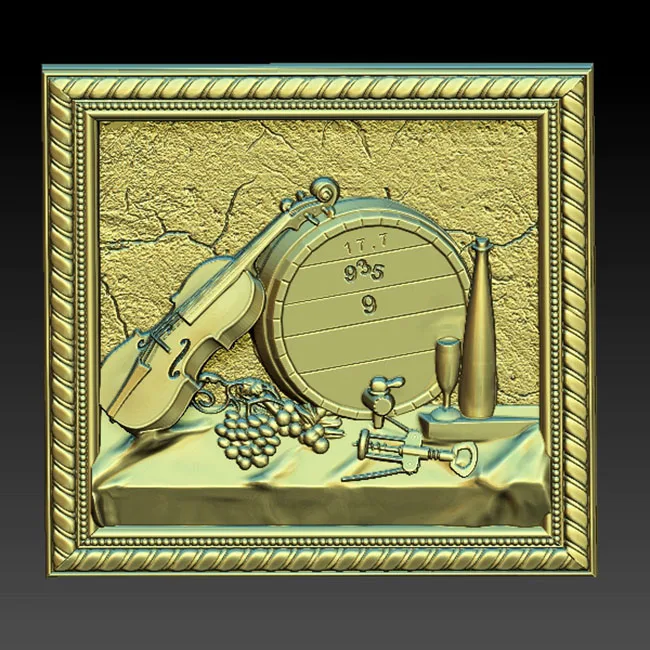 Скрипка и винная бочка 3d STL модель для художественного маршрутизатора с ЧПУ