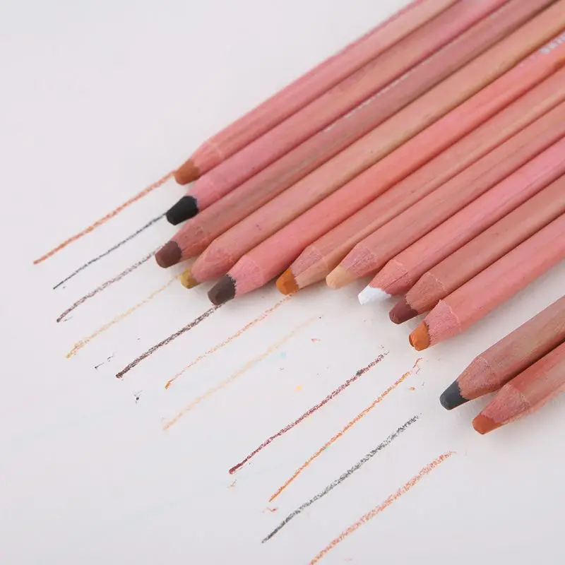 

12Color Soft Pastel Pencil Skin Tints Color Penil for Artist Sketch Drawing School Lapice Color Pencil for Art Stationery