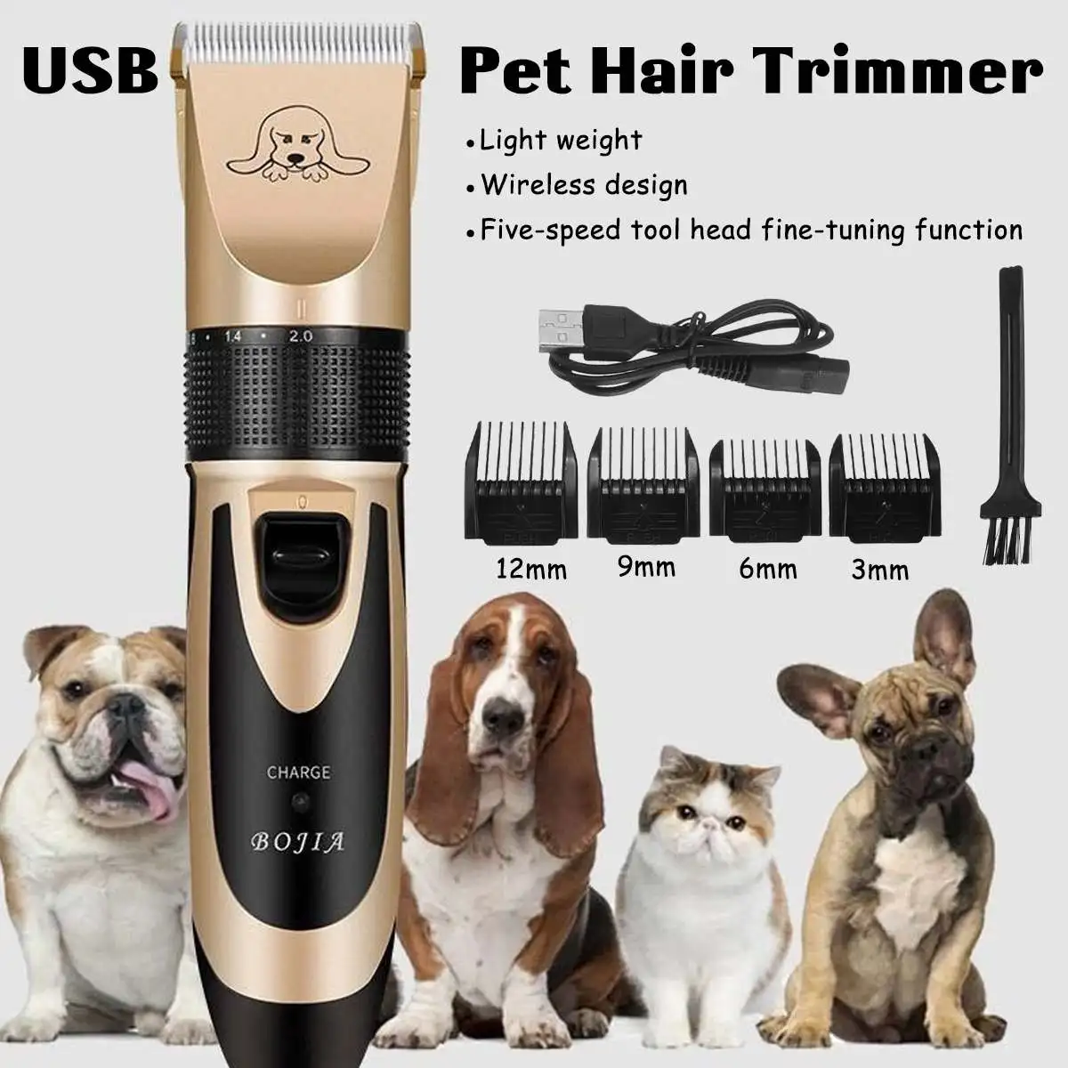 Rechargeable Pet Dog Hair Trimmers Professional Dog Grooming Tool Cat