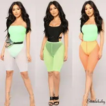 Сексуальное ажурное для женщин прозрачные Легинсы из сетчатой ткани шорты брюки чулки брюки