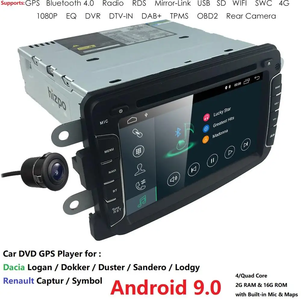 Excellent 9 "1 din android 9.0  GPS  Car Multimedia Head unit for Dacia Logan  DOKKEP Duster Sandero lodgyfor Dacia Logan  DOKKEP Duster 3
