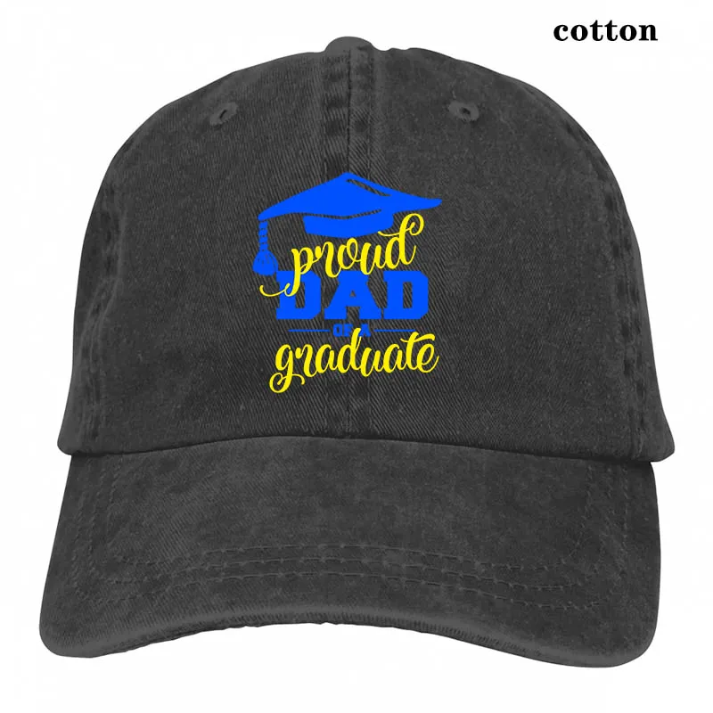 Proud Dad Of A Graduate бейсболка синего и золотого цветов для мужчин и женщин, бейсболки, модная Регулируемая Кепка - Цвет: 3-Black