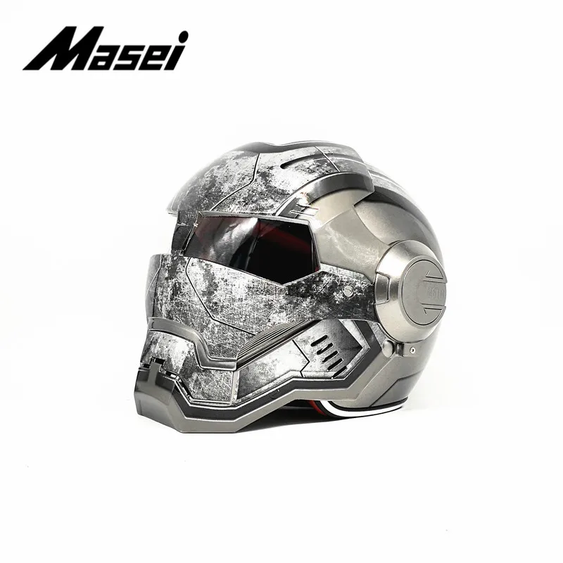 Masei Серый Шлем Железного человека moto rcycle шлем половина шлем с открытым лицом шлем-каска moto cross дополнительная наклейка для автомобиля casco moto
