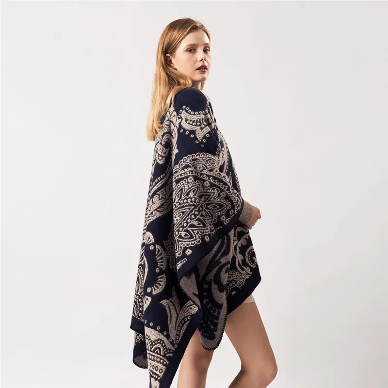 2022 New Fashion Winter Warm Ponchos And Capes For Women Oversized