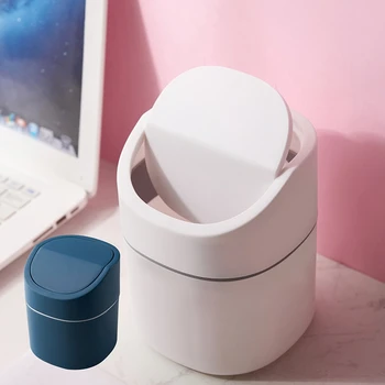 

Desktop Mini Flip Trash Bin Nordic Household Creative Covered Garbage Sitting Room Press Type Simple Table Basket