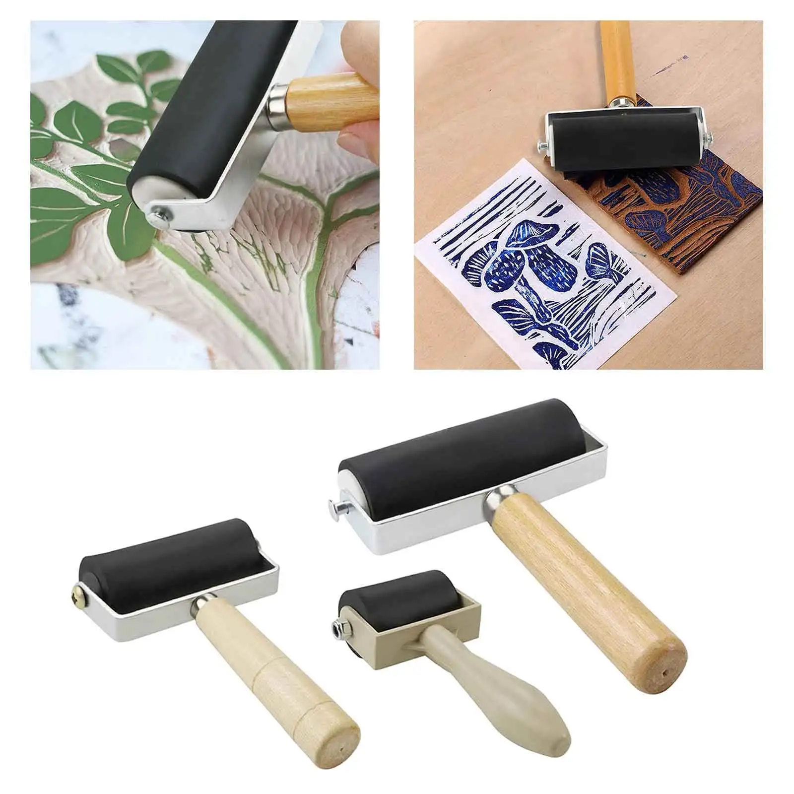 2PCS 6cm Rubber Roller Print Ink Professional Brayer Construction Tools  Stamping Accessories For Cricut/Silhouette/Crafting - AliExpress