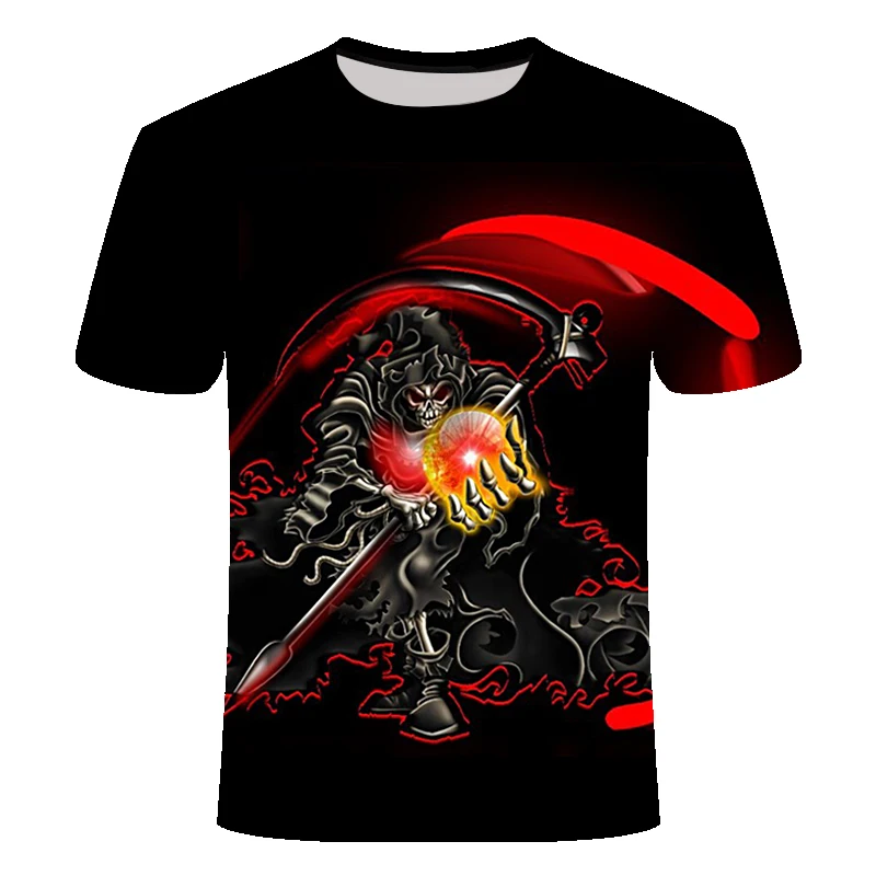 H4debc08b39454a399025eb3d30937a78W - Skull Print Design T-Shirt