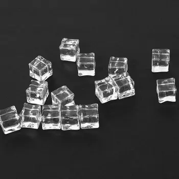

25pcs Simulation Ice Cubes Capsules Decorative Ice Cubes Fake Ice Cubes Display Ice Cubes Plastic Decorative
