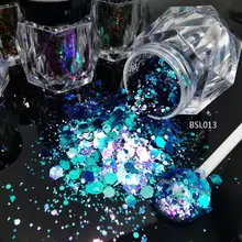 

500G Chameleon Glitter Mixed Nail Glitter Sequins Flakes DIY Hexagon Sparkly Colorful Spangles Manicure Nails Art Decorations