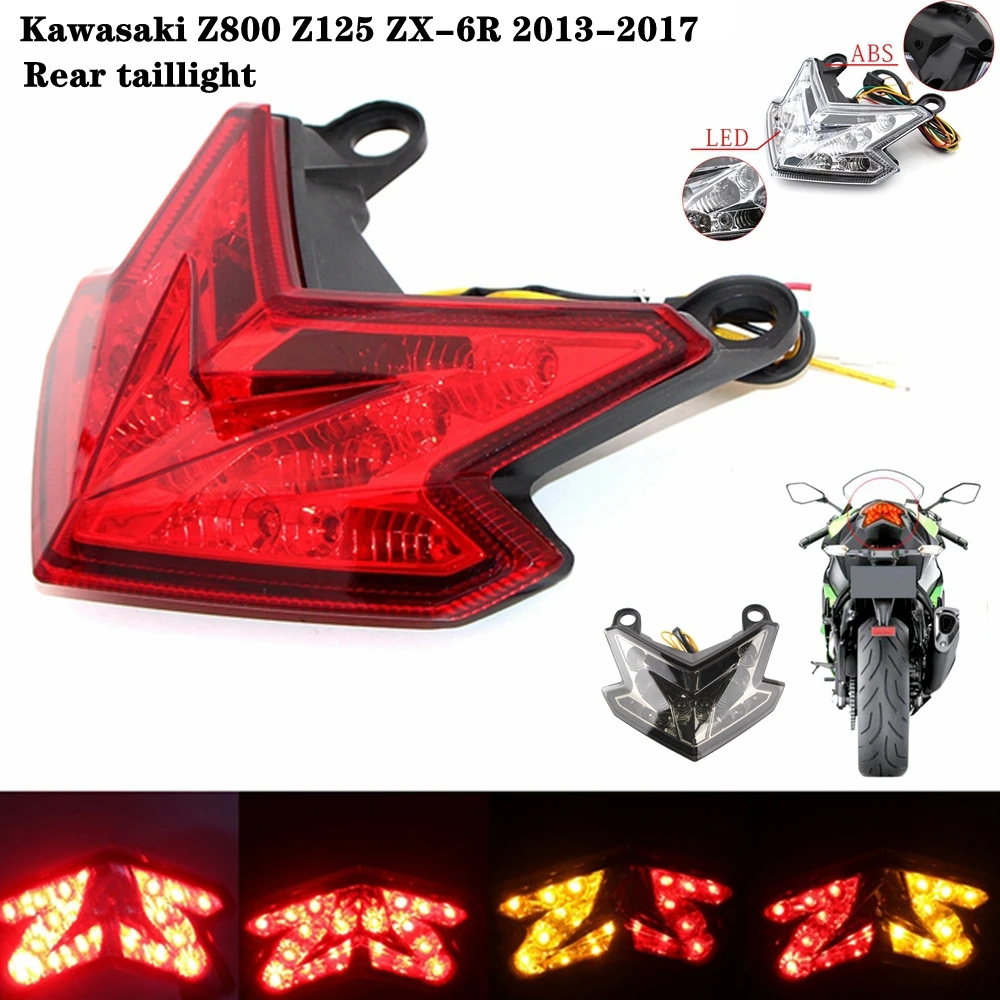 

For Kawasaki Z125 Z800/Ninja ZX-6R ZX636 2013-2017 Motorcycle Integrated LED Rear Tail Light Rear Brake Light Turn Signal Light