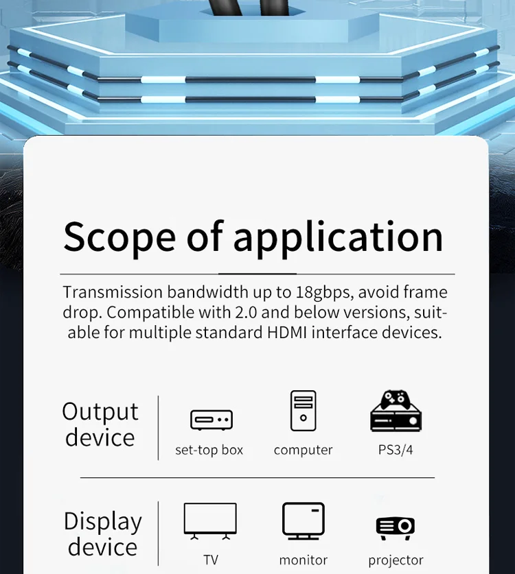 GCX Высокоскоростной HDMI 2,0 кабель с Ethernet 4K 60HZ для сплиттера расширитель адаптер PS4 Xiaomi tv Box 0,5 м 1 м 1,5 м 3 м 5 м 10 м 15 м