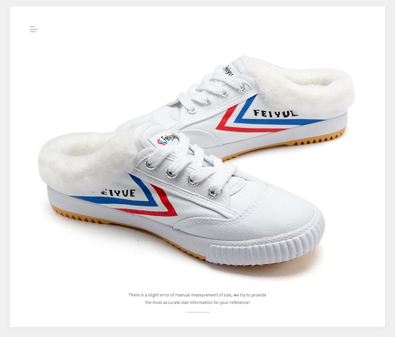 Feiyue Классическая парусиновая обувь 963 перетаскивание Женская обувь Зимняя Утепленная одежда повседневная обувь; тапочки из материала на основе хлопка; удобные, модные, новые
