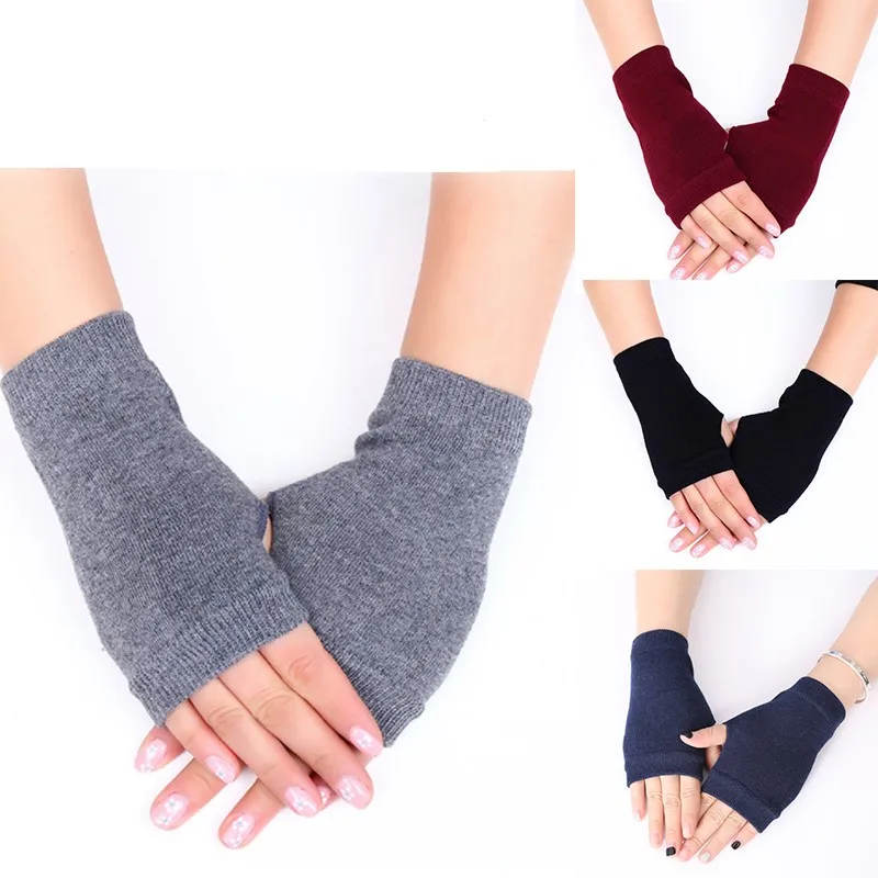 

1 Pair Cashmere Fingerless Arm Warm Winter Gloves Hand Long Warmer Mittens