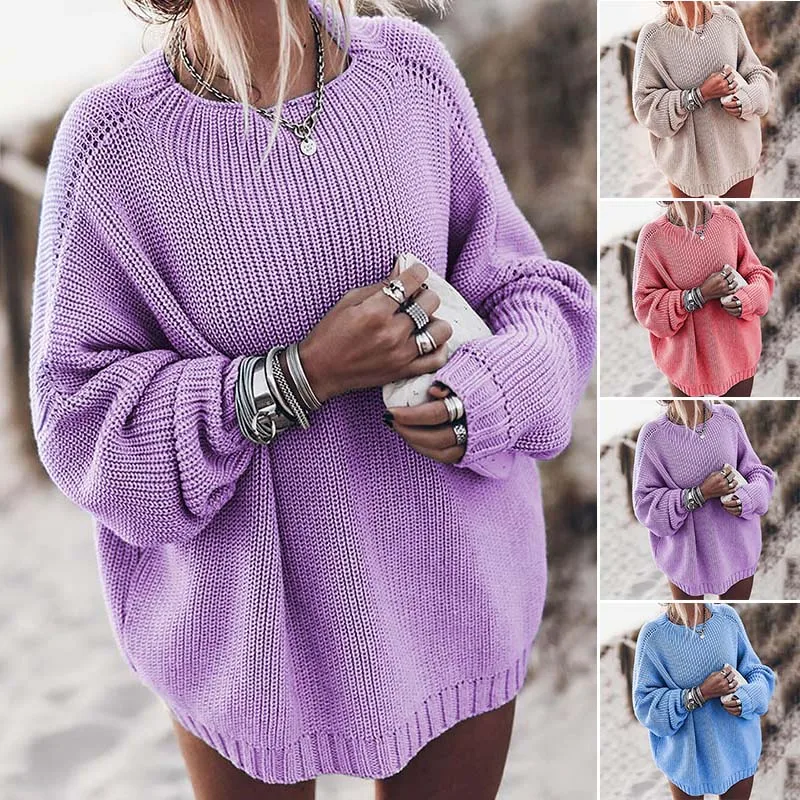 Autumn Casual Pullovers Sweaters Women Hollow out Loose O-neck Top Long Sleeves Solid Knitted Cotton Office Ladies Soft Sweaters