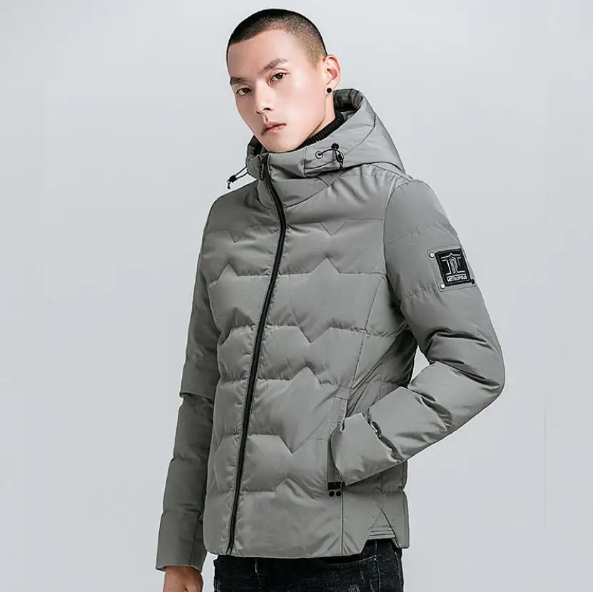 Winter men coat new style short down cotton-padded jacket hooded fashion Wadded youth casual thick warm Windproof Outerwear
