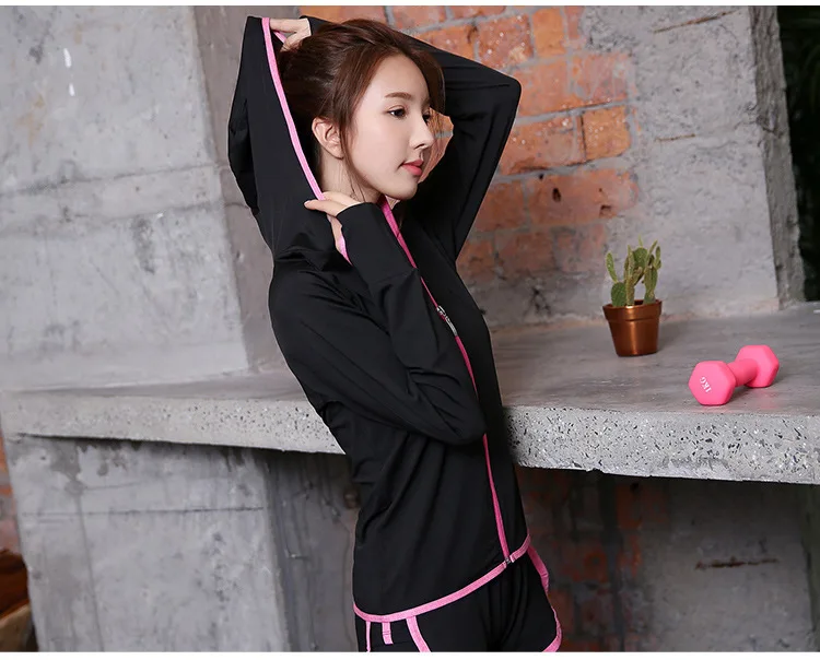 Womens Sport Running Jacket Women Thumb Holes Zipper Gym Hoodie Yoga Tops Outdoor Windproof Warm Coat Training Clothes