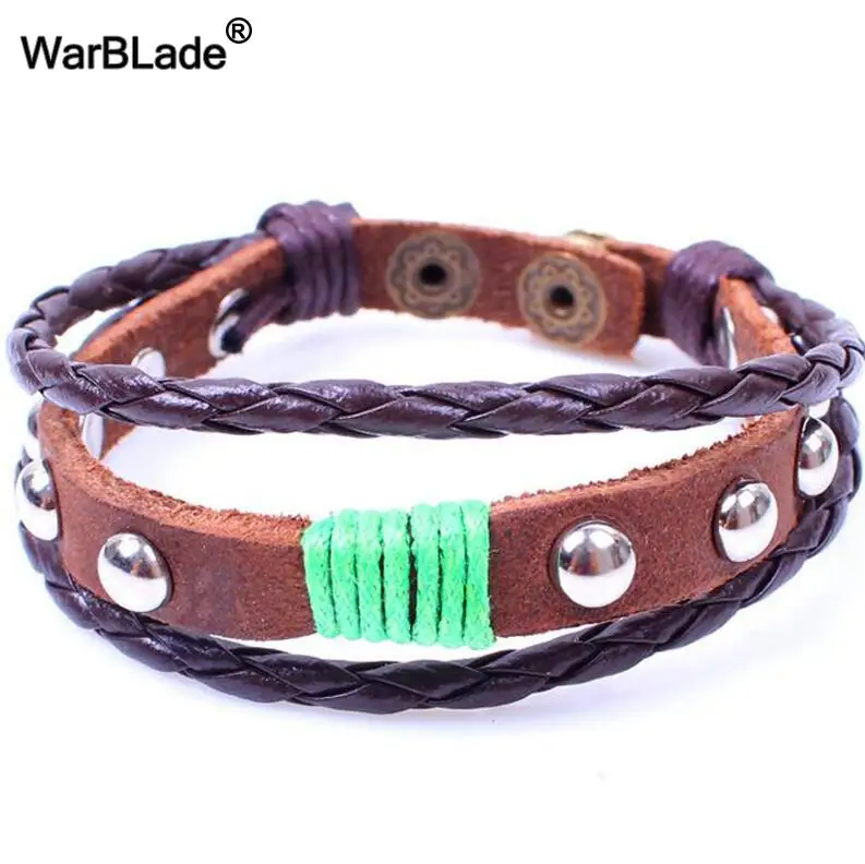 15 WBL Новая мода Evil Eye браслеты старинный браслет Многослойный кожаный браслеты с подвесками 10 шт. для мужчин и женщин - Окраска металла: 15