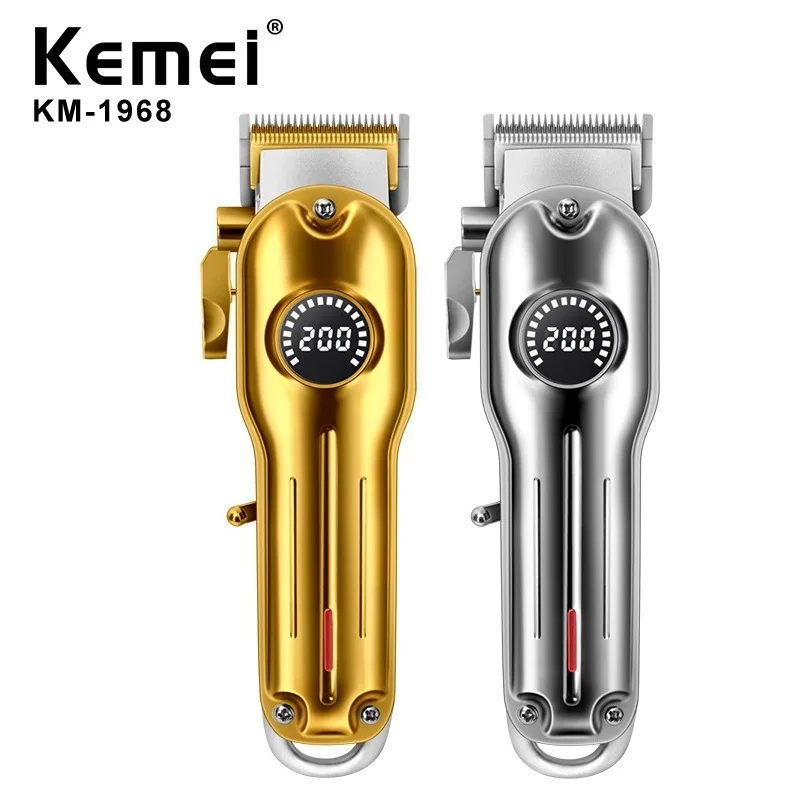 

Kemei KM-1968 Professional Clipper USB Rechargeable Hair Trimmer for Barber Men Electric Beard Shaver Hair Cutting Machine