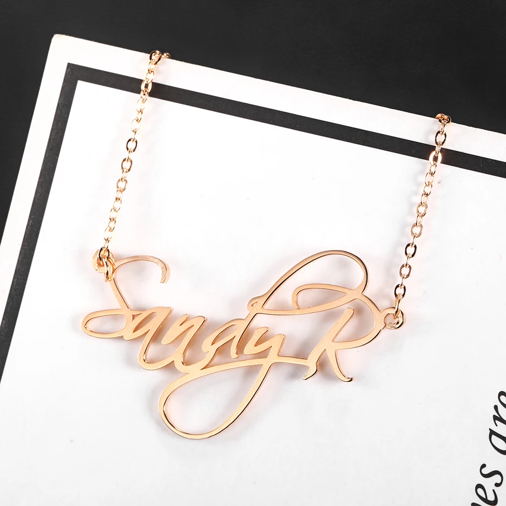 Personalized Custom Name Necklace for Woman Customized Cursive Nameplate Pendant Necklace Handmade Birthday Gift Wholesale (2) - 副本