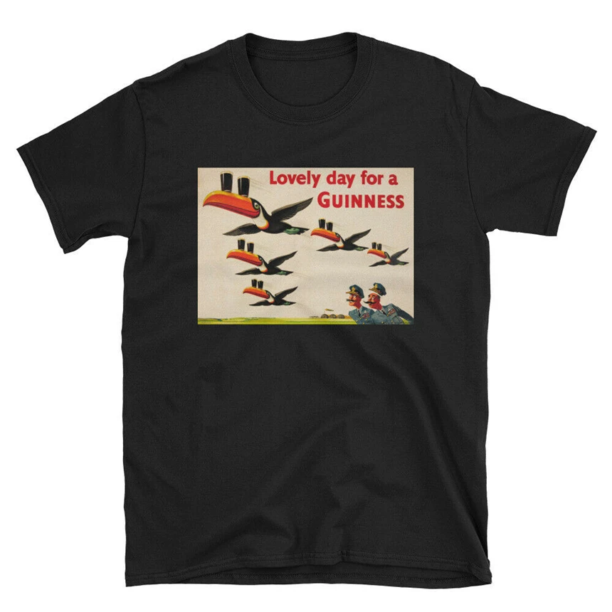 Lovely Day For A Guinness Flying Toucan Vintage Beer T-Shirt New Cool Tee Shirt | Мужская одежда