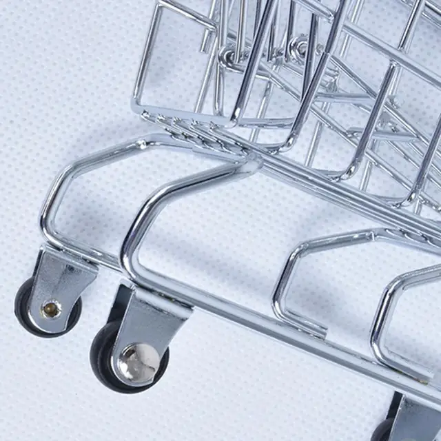 Supermarket Hand Trolley Mini Shopping Cart Desktop Decoration Storage Toy Gift 6