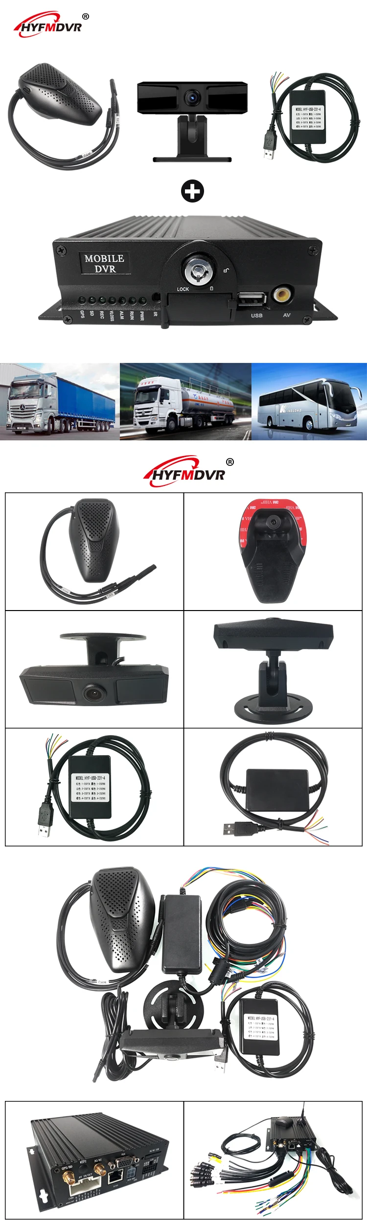 HYFMDVR источник завод 4g Мобильный цифровой видеорегистратор GPS аудио и видео 4 канала+ adas+ износ автомобиля спецификации трейлер/поезд/такси