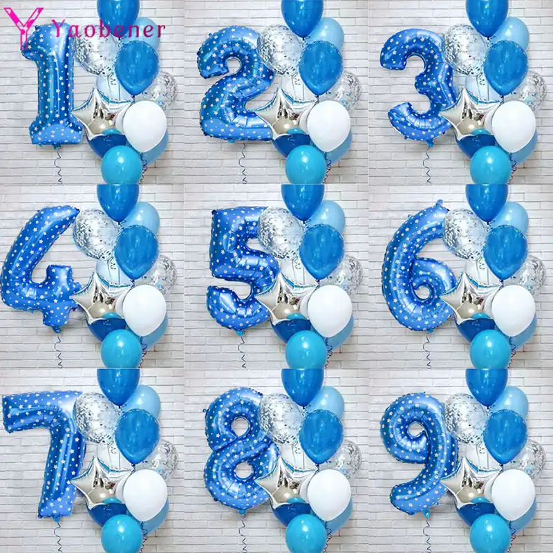 Huiran Ballons Joyeux Anniversaire 2nd Decoration De Fete En Latex Ballon Numero De Ballon Pour Enfants Filles Et Garcons Pour Anniversaire A Deux Ans Aliexpress