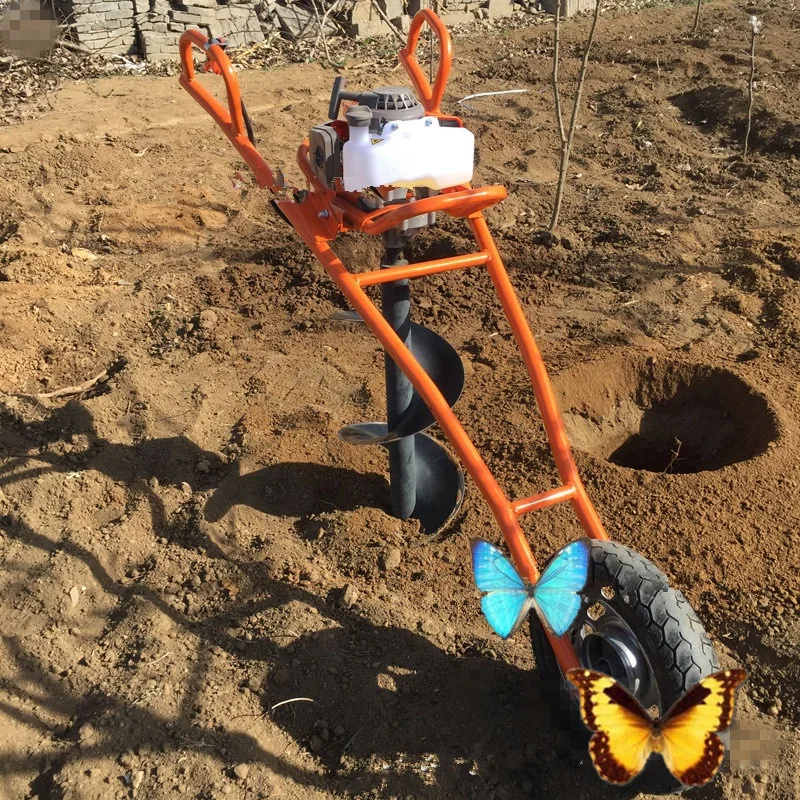 Hot sale!!! Portable handheld Gasoline Mini Driller Earth Auger Drilling machine Earth Auger Hole Digger Pit-picker
