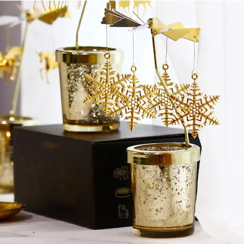 

Candlestick Metal deer Party Romantic Windmill Candle Holders Hanging Tealight Rotate Wedding Home Decor Valentine's Day Gift