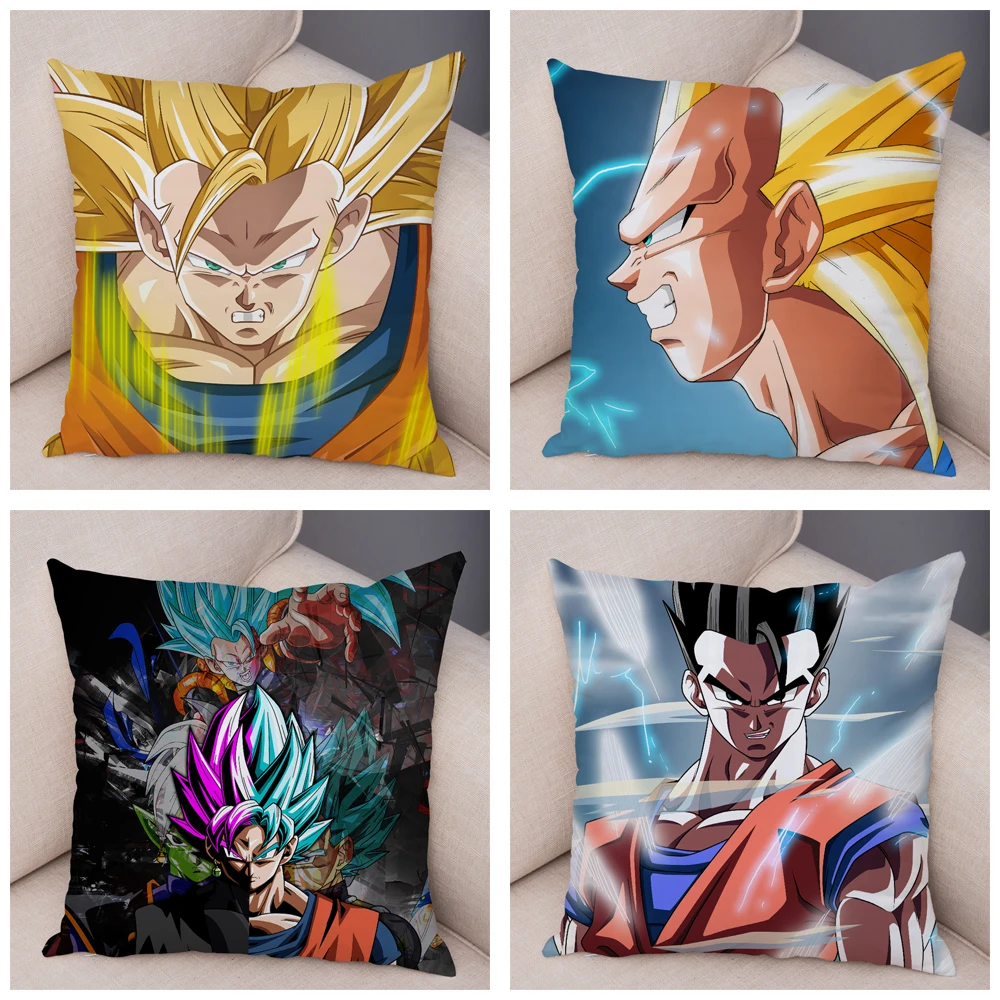 Dragon Ball Z Сон Гоку мультфильм Вегета наволочка короткая плюшевая наволочка на диван, домашний декор Япония наволочка с аниме 45*45 см