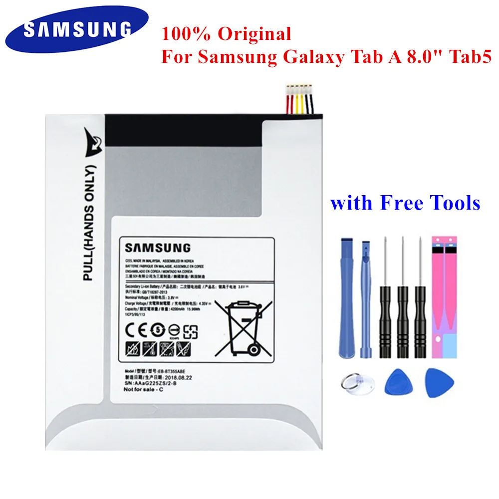 Планшет Батарея EB-BT355ABE для Samsung GALAXY Tab A 8,0 GALAXY Tab5 SM-T355 T355C T350 P350 P355C P355M T357W 4200 ма-ч