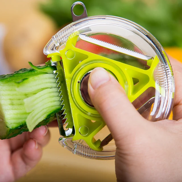 Kitchen Multifunctional Vegetable Peeler Three In One Fruit Brush Peeler  Tool