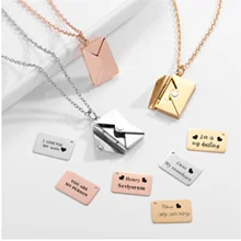 

Love Letter Envelope Neck Pendant for Women Choker Fashion Necklaces 2022 Stainless Steel Necklaces Valentine Day Jewelry Gift