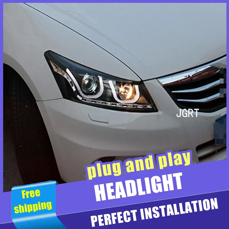 Автомобильный стиль светодиодный фары для Honda Accord 2008-2012 для Accord Головной фонарь светодиодный объектив двойной луч H7 HID Xenon bi xenon объектив