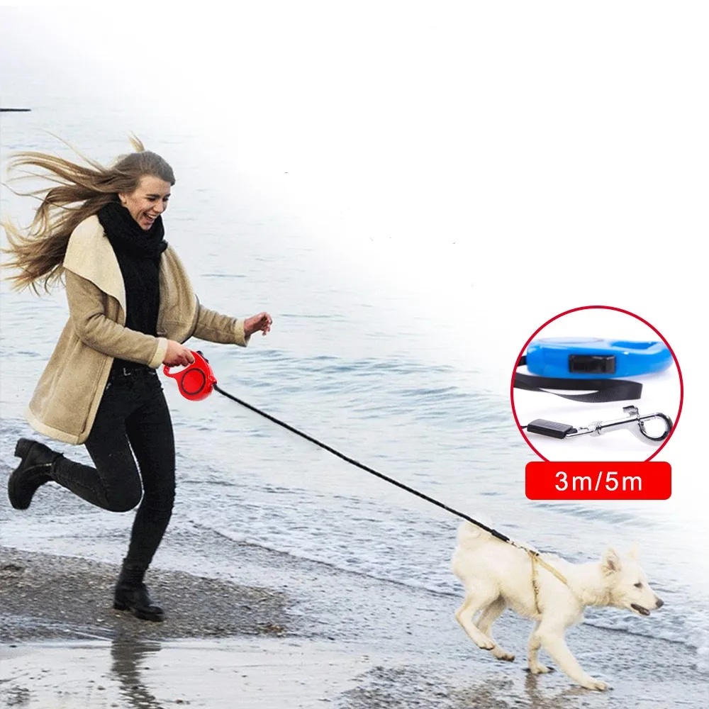 Выдвижной поводок собаки гибкий Щенок Кот тяговых канатов автоматический для