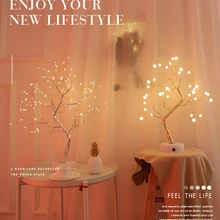 La fée lumière esprit arbre brillant arbres LED veilleuse Mini arbre de noël fil de cuivre guirlande lampe fée lumières lampe de vacances