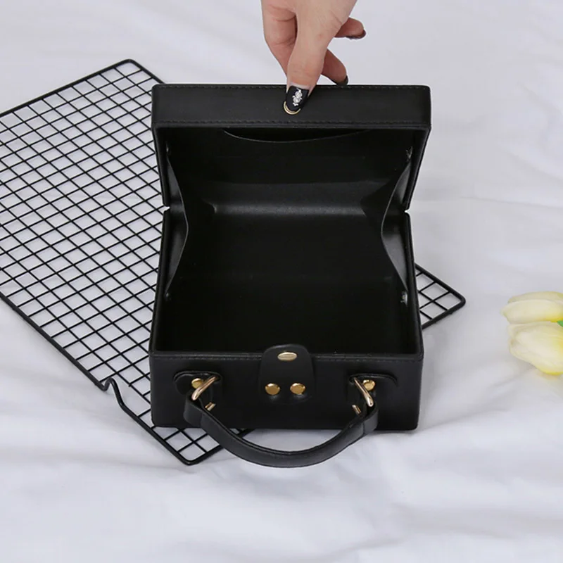 WOBAG/Модная стильная сумка в виде коробки из искусственной кожи с заклепками, Женская квадратная сумка на плечо, женская сумка через плечо высокого качества