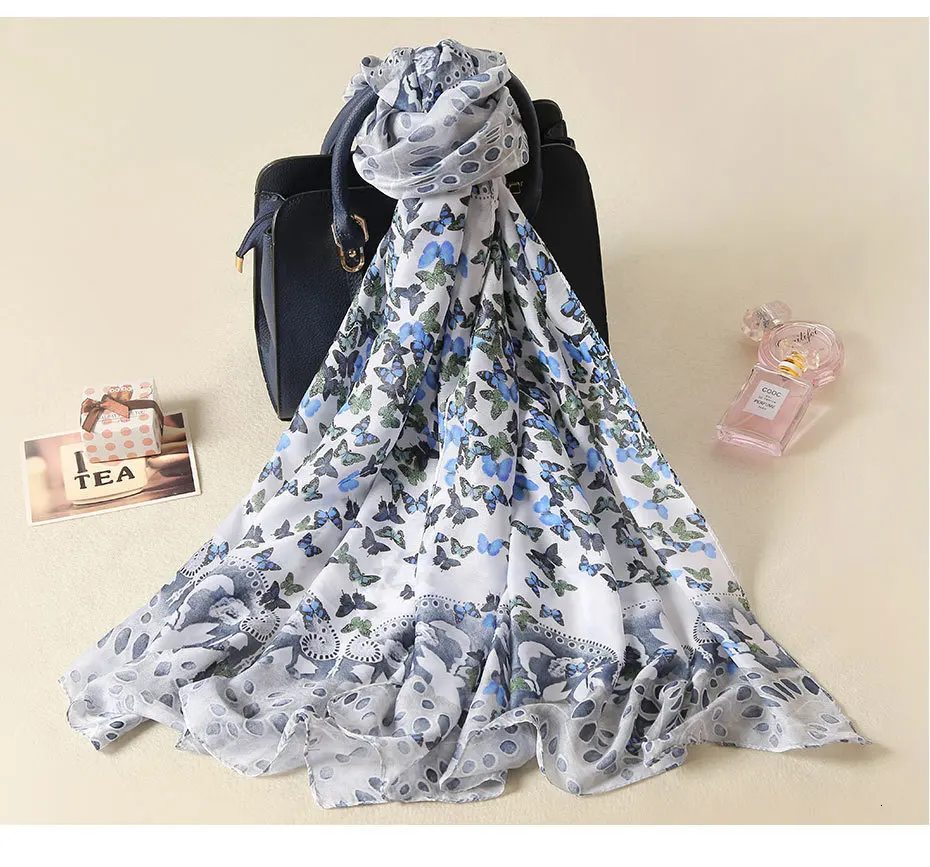 Женский Длинный шарф из саржевого шелка, роскошный бренд Foulard Femme, шифоновая шаль, вискоза, хиджаб, сатиновый шарф для женщин