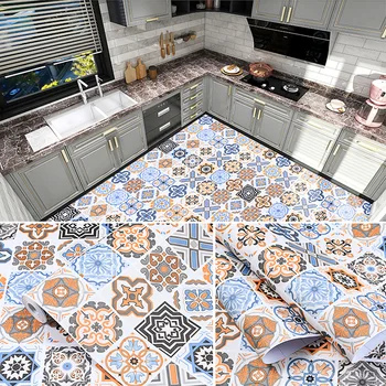 

Thickened Waterproof Floor Stickers Self Adhesive PVC Wallpapers Bathroom Wall Sticker House Renovation Decals DIY Ground Decor