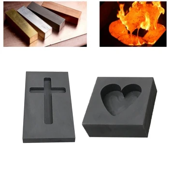 

2Pcs Graphite Ingot Mould Mold Tool for Metal Aluminum for Copper Brass Zinc
