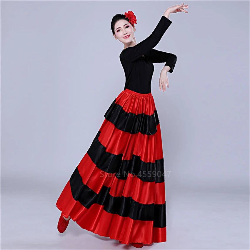 Испанский танец костюм классические Gypsy танцевальный костюм платье для фламенко для Для женщин качели юбки коррида живота Производительность 360/540/720
