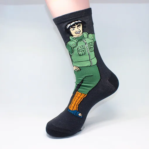 Аниме Наруто носки с принтом Uchiha Sasuke Maito Gai Tsunade милый забавный мультфильм для мужчин хлопковые носки для влюбленных осень зима дышащий комфорт