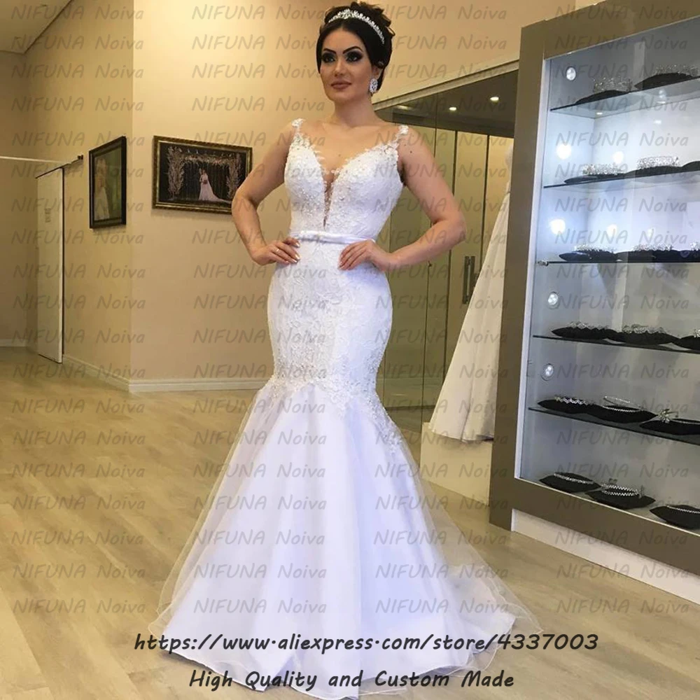 Дешевые Свадебное платье es vestido de noiva одежда с кружевами и жемчугом Свадебные платья Сексуальная спинки русалка свадебное платье vestido de noiva sereia