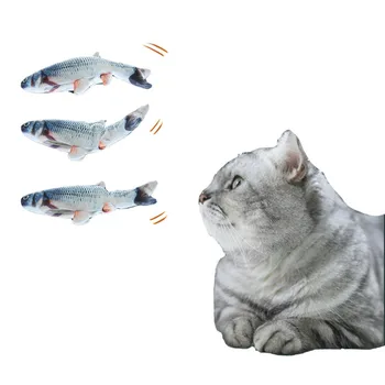 

1pc Electric Cat Wagging Fish Realistic Plush Electric Realistic Pet Toy Fish Catnip Mint Pet Fish Toys Chew Bite Toys Non-toxic