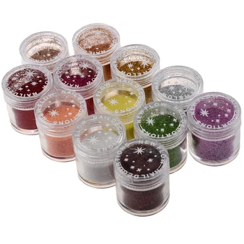 

12 x Fine Acrylic Glitter Powder for Nail Art Tips Design , Decoration Glitter Dust Powder (10g Jar)