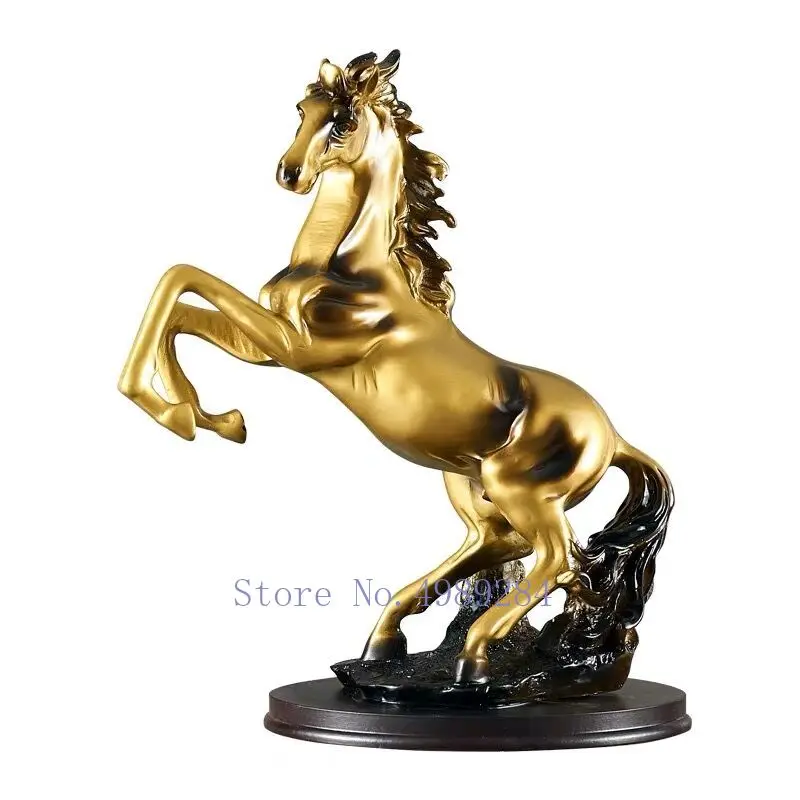 Creative Nordic Resin Simulated animal Retro horse Gold Crafts ornaments Modern home decoration Desktop living room figurine