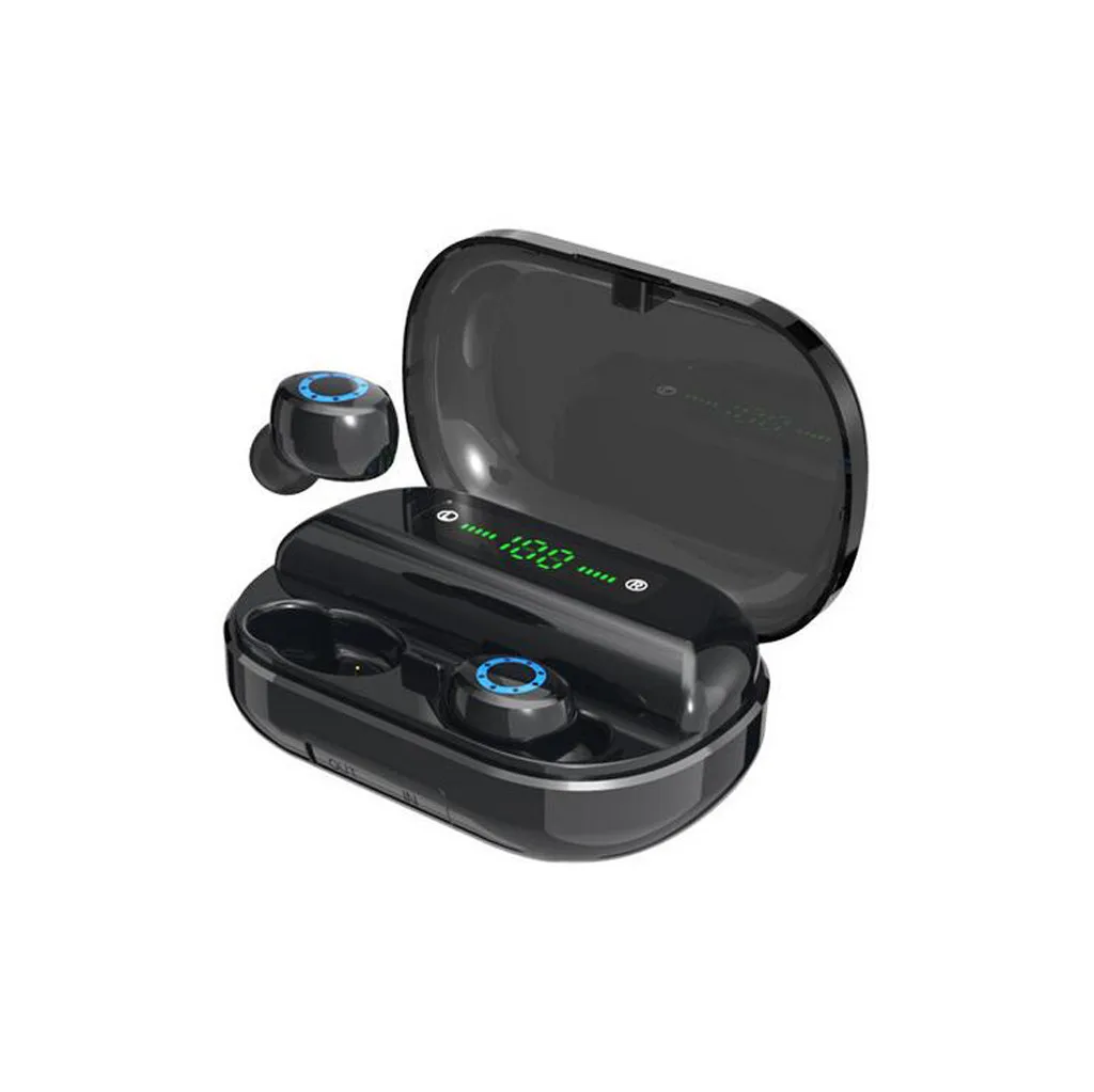 Ouhaobin, настоящие Bluetooth 5,0 наушники, IPX7, водонепроницаемые, TWS, беспроводные наушники, спортивные наушники, гарнитура, стерео гарнитура, 1125#2 - Цвет: Черный