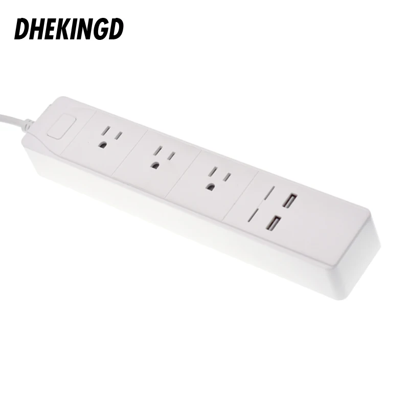 NO WIFI Power Strip with Universal 3 Socket 2 USB Charging Station Work with 125V 15A 3USB 1875W Plugs